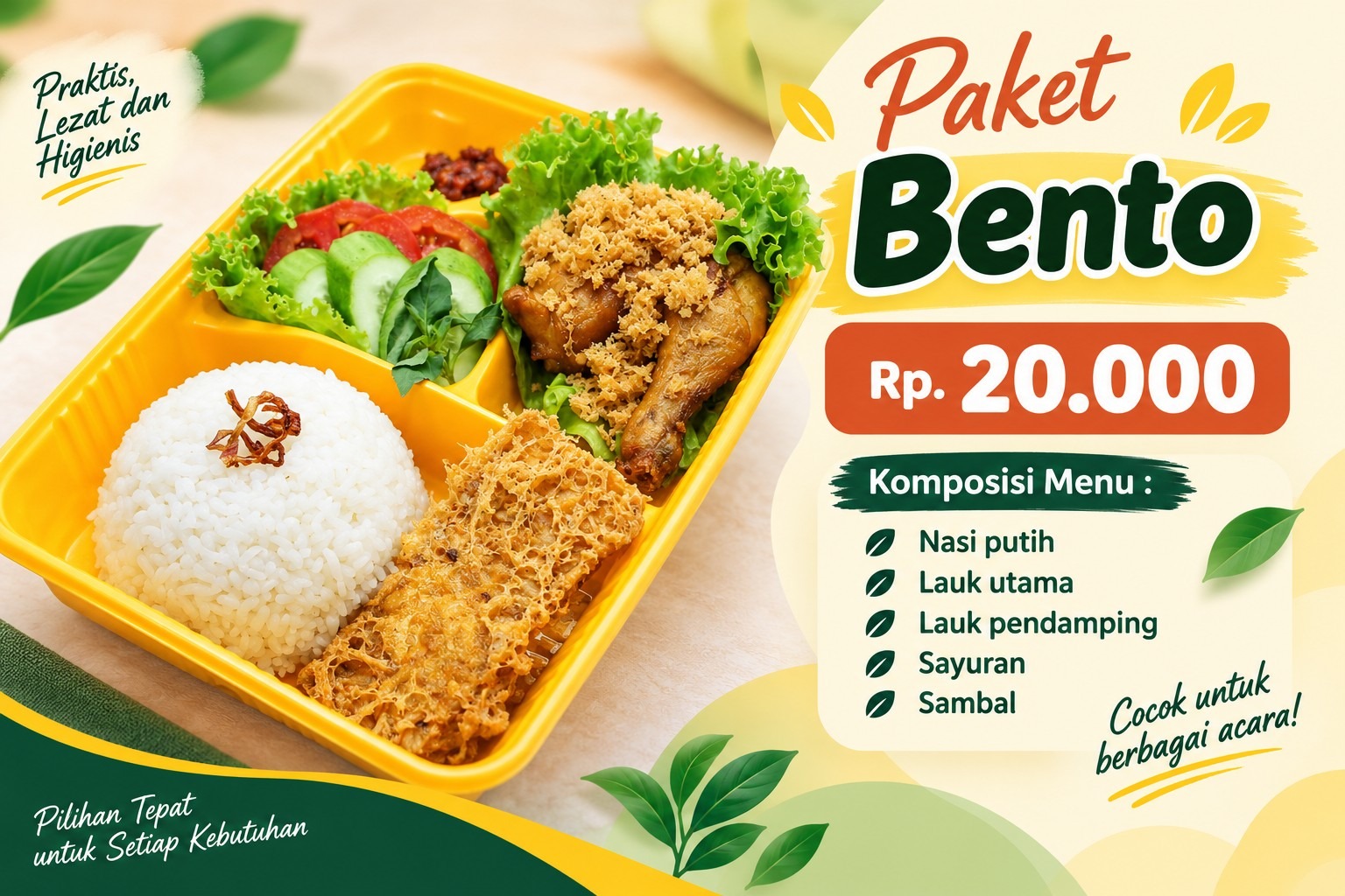 Paket Bento Nasi Box Selvas Catering Rp20.000