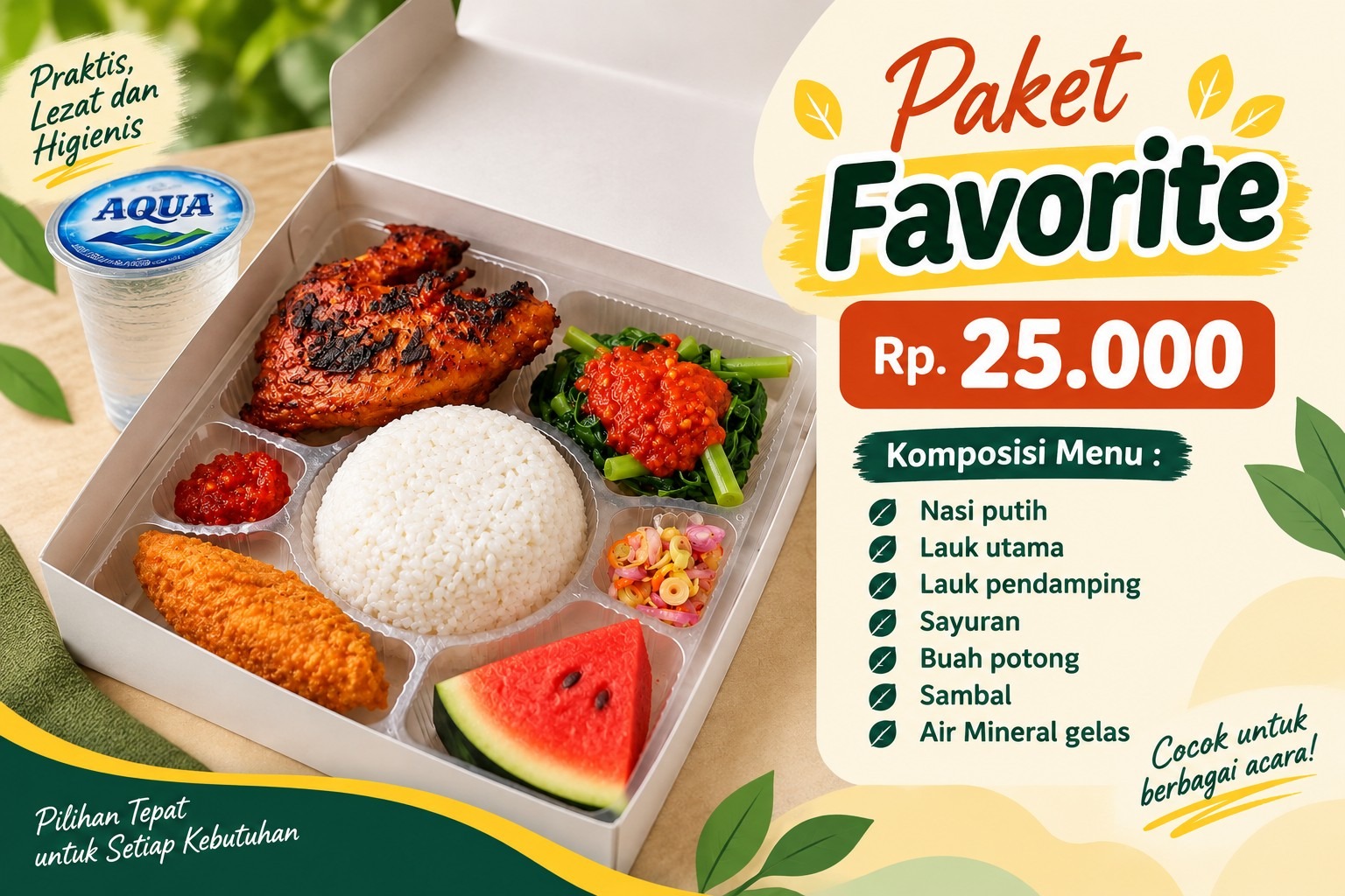 Paket Favorit Nasi Box Selvas Catering Rp25.000