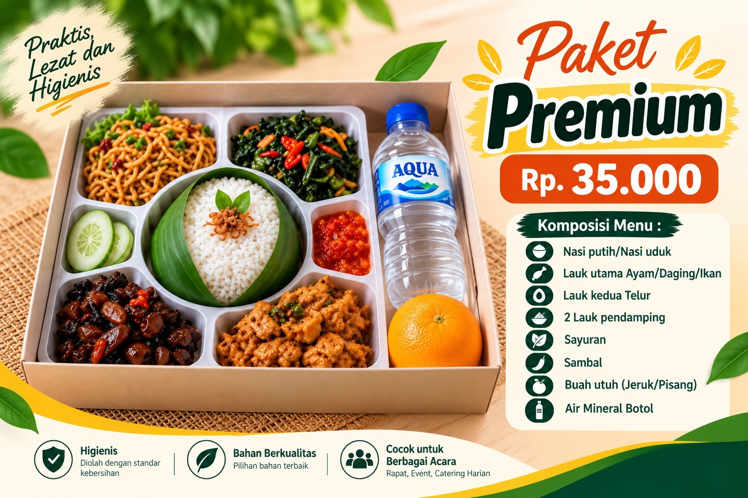 Paket Premium Nasi Box Selvas Catering Rp35.000